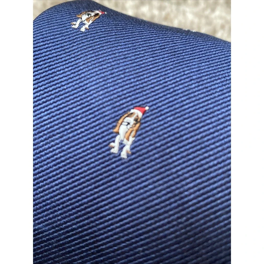 Tommy Hilfiger‎ Men's Navy Blue Holiday Dog Necktie Christmas Novelty Tie